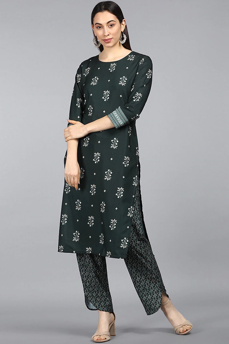 Women's Poly Crepe Printed Kurta Pant Set