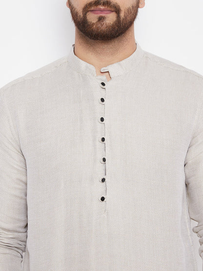 Men's Cotton Beige Straight  Kurta