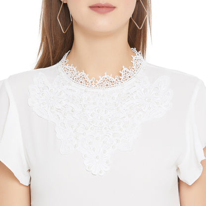 Women's Embellished Self Design Round Neck