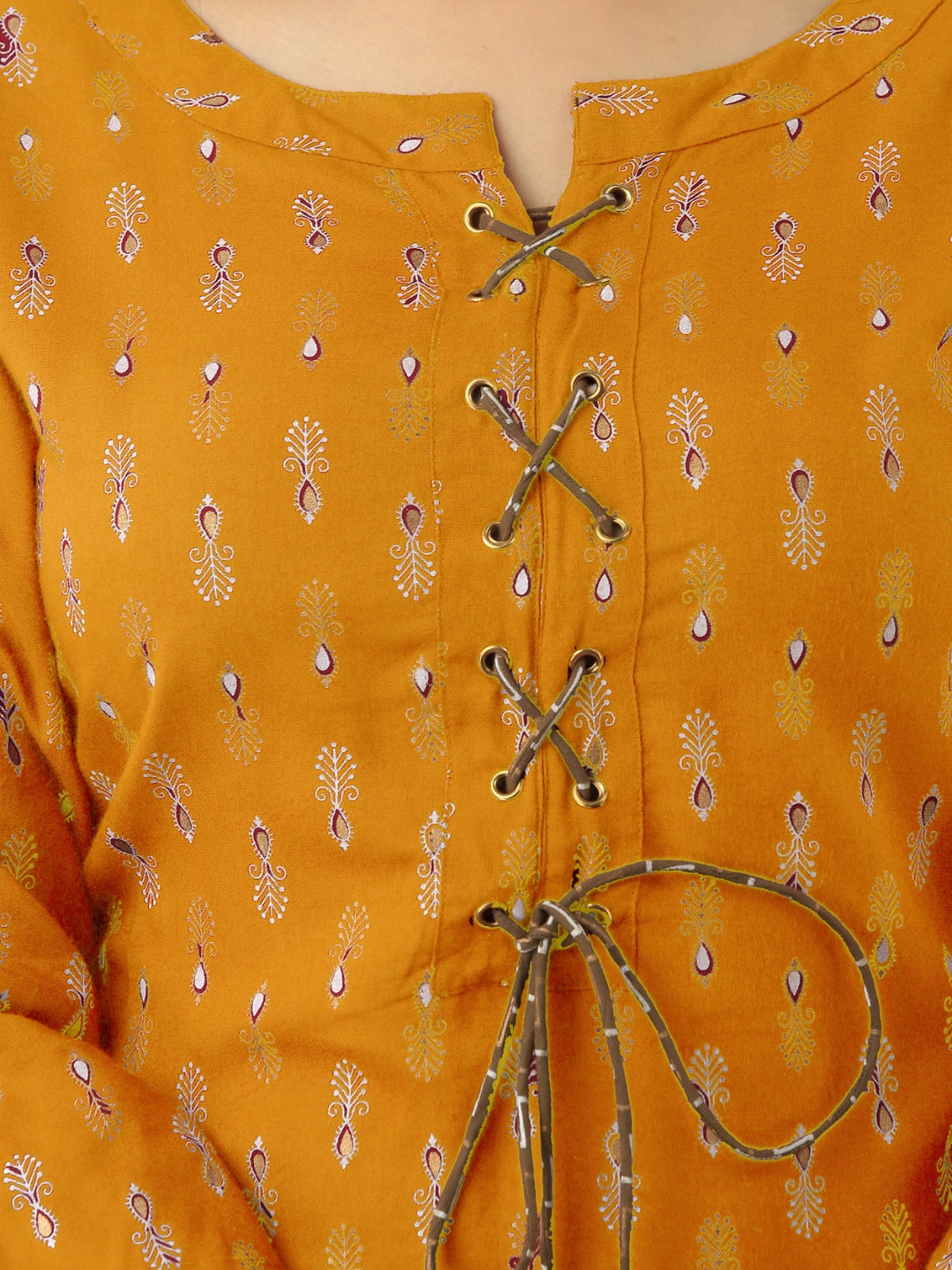 Women's Stylish Straight Kurta In Mustard