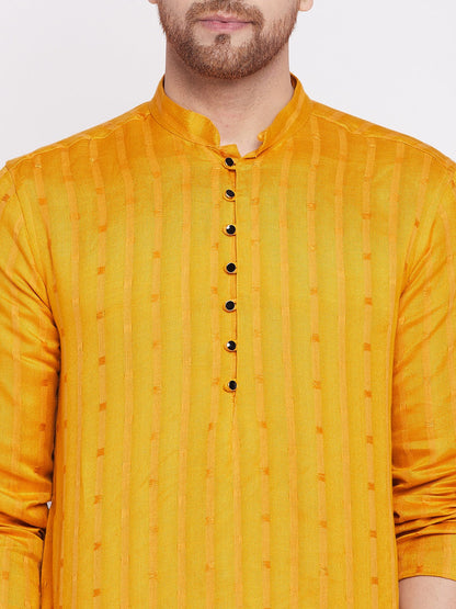 Men's Long Kurta with Band Colla