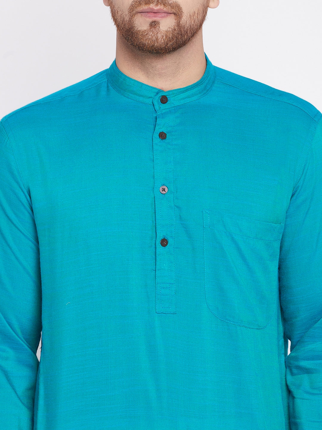 Men's Long Kurta with Band Colla