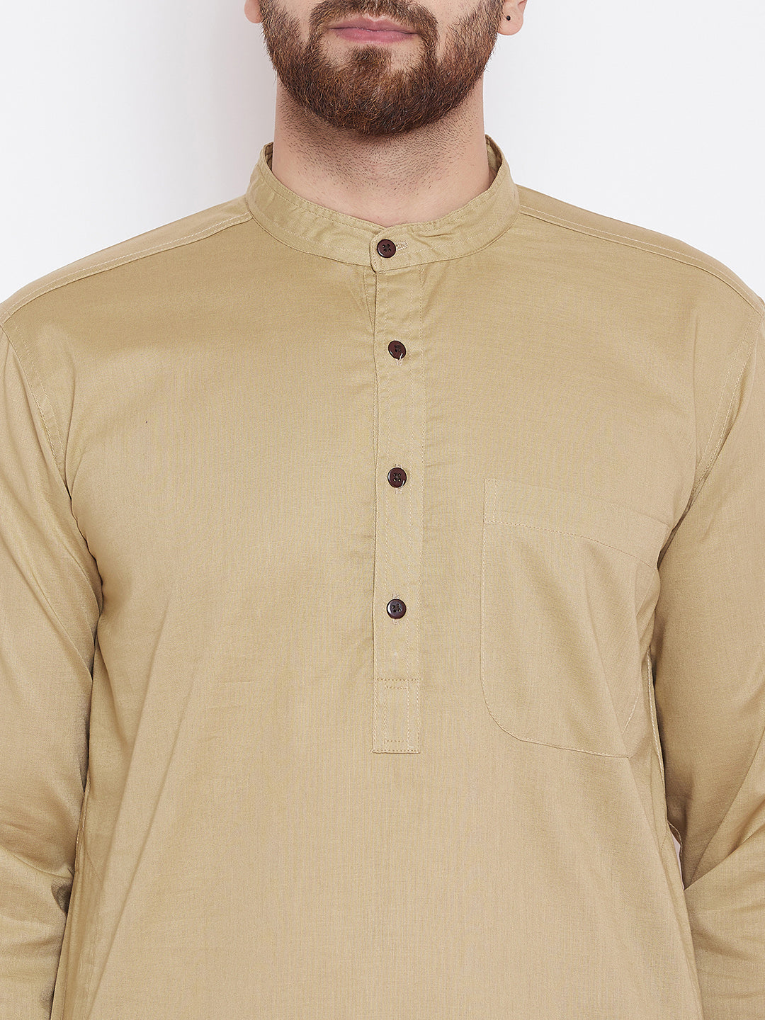 Men's Beige Cotton Kurta