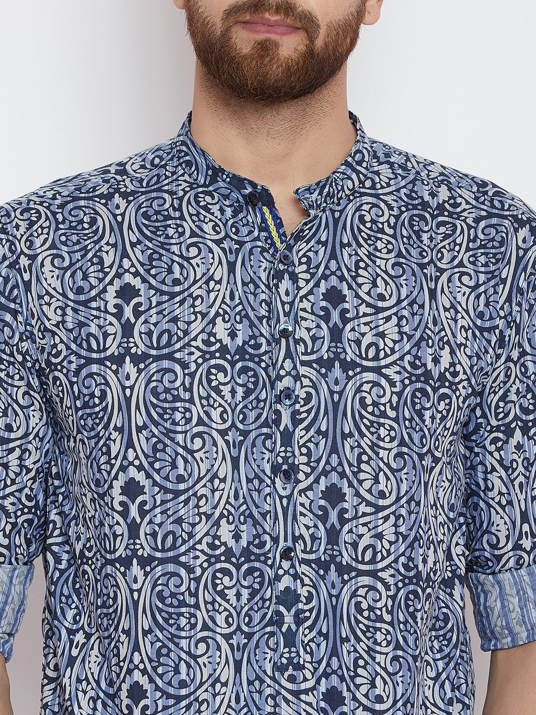 Men's Printed Cotton Shirt Kurta