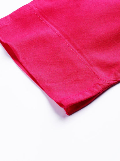 Women's Fuchsia Solid Regular Trousers