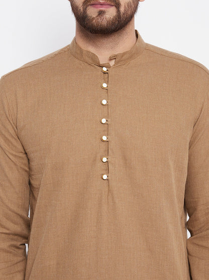 Men's Cotton Beige Kurta