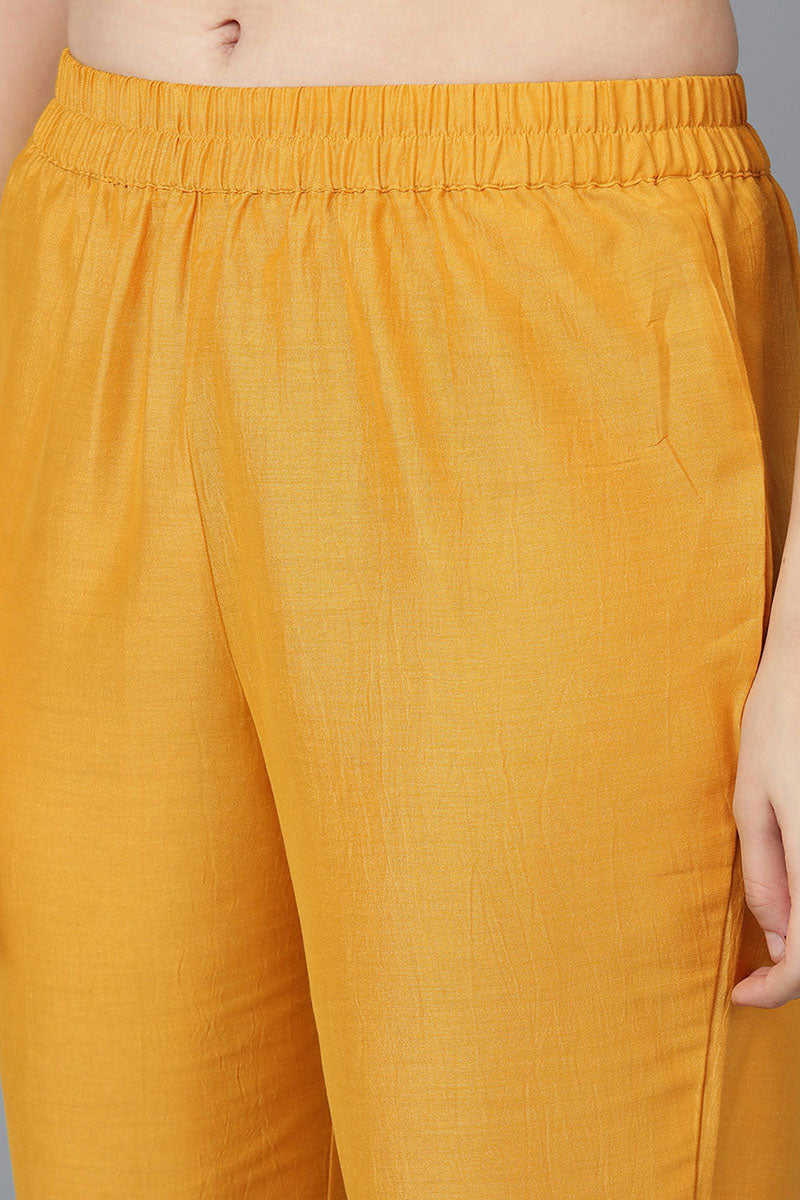 Women's Poly Silk Embroidered Kurta Pants With With Dupatta