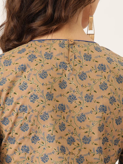 Women's Brown Color Rayon Striaght Kurta