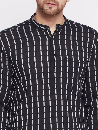 Men's Long Kurta with Band Colla