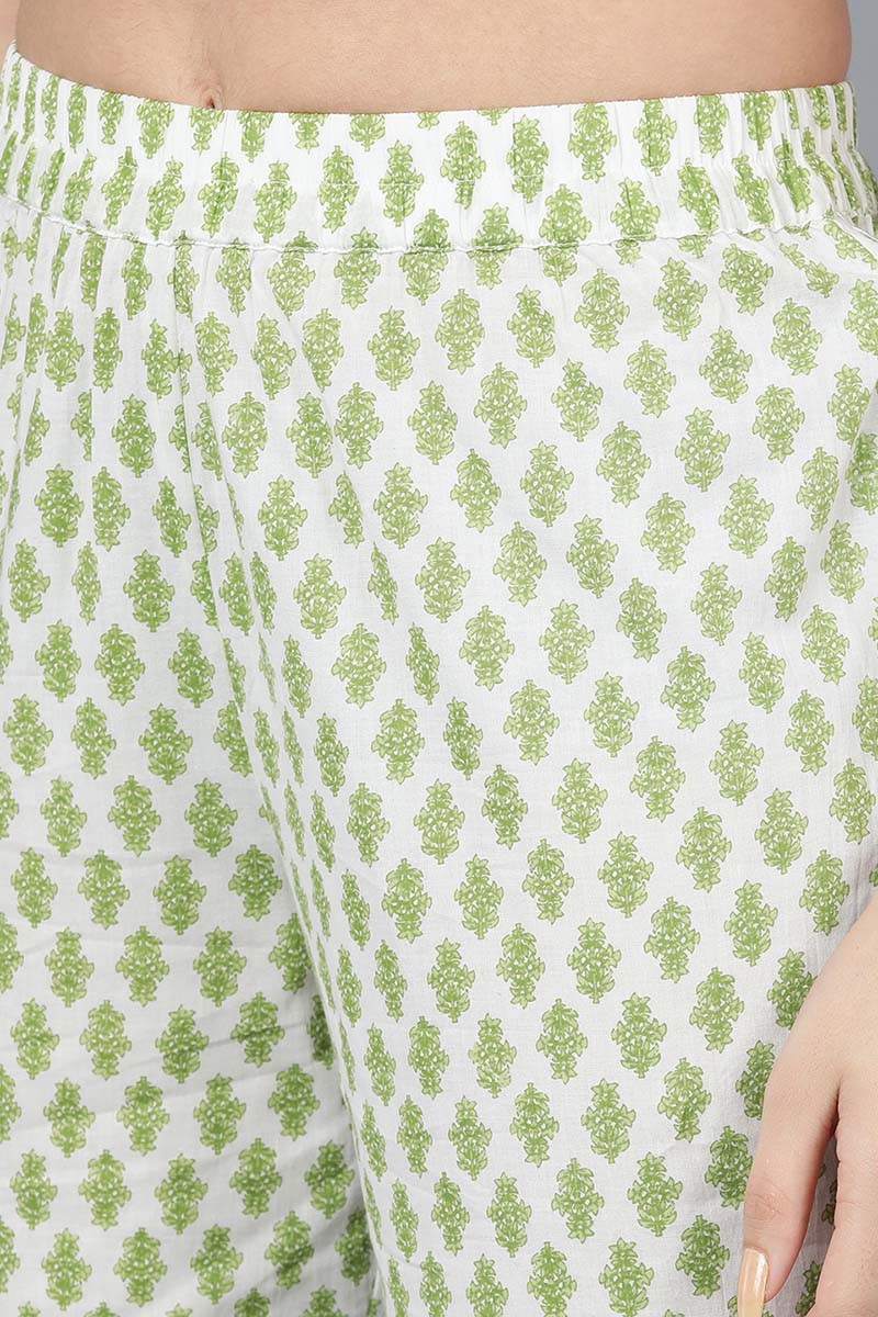 Women's Cotton Printed Kurta Pants With Dupatta