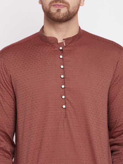 Men's Long Kurta with Band Colla