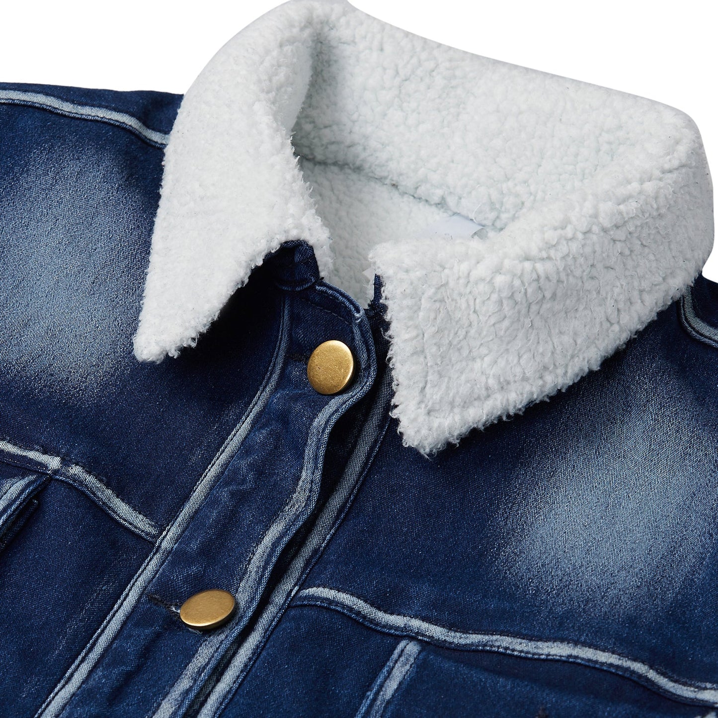 Women's Denim Jacket with Soft Warm Faux Fur Lining inside