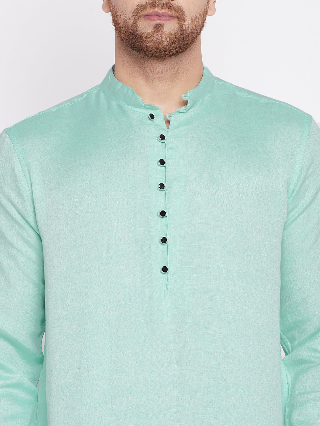 Men's Long Kurta with Band Colla