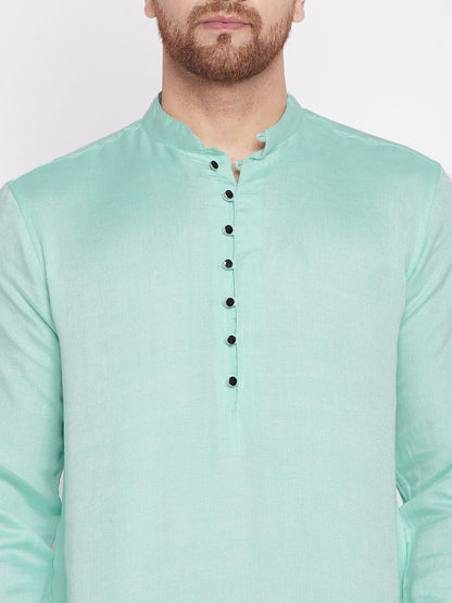 Men's Long Kurta with Band Colla
