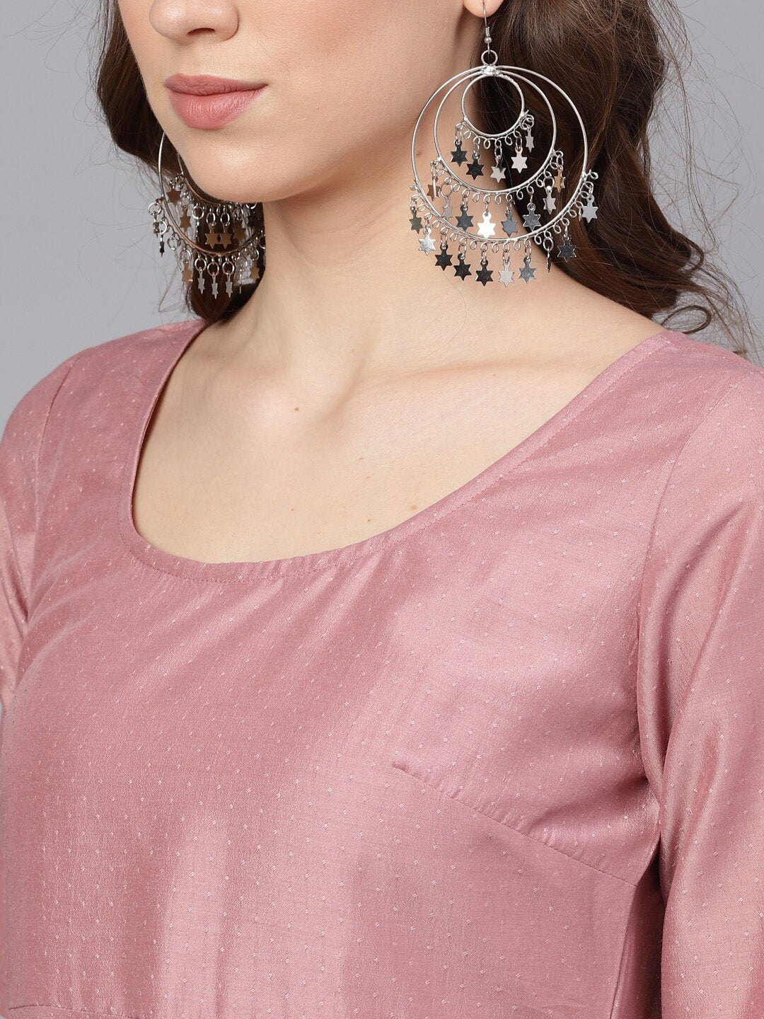 Women's  Pink & Turquoise Blue Printed Kurta with Palazzos & Dupatta