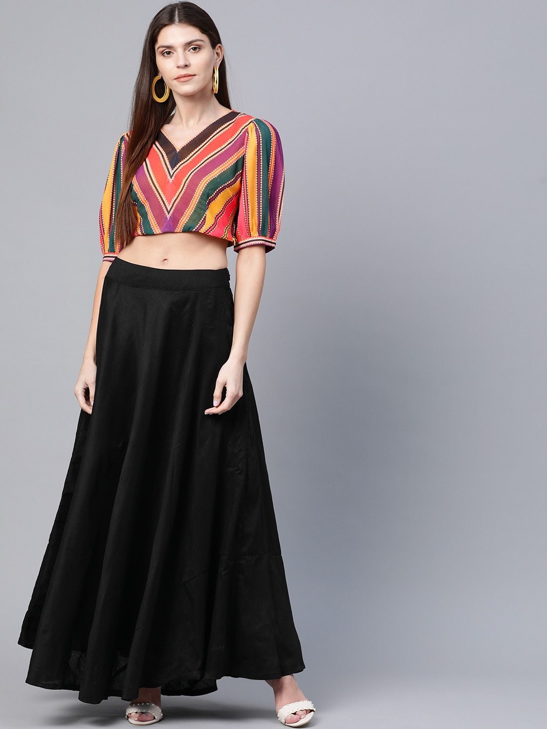 Women's Printed Top with Skirt