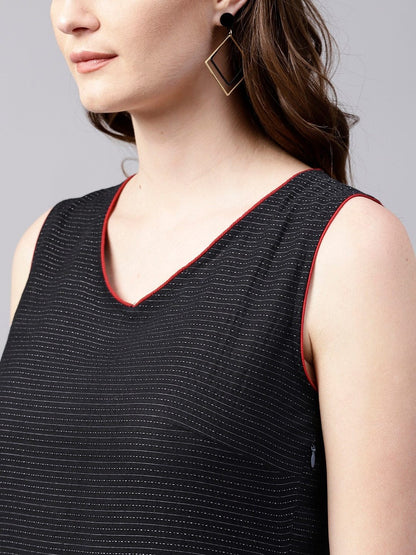 Women's  Black Printed Sheath Dress