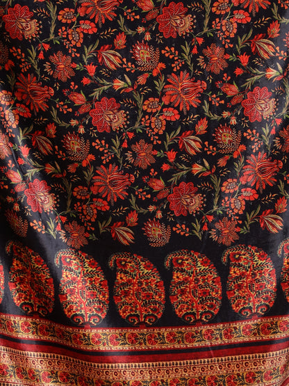 Women's Multicolored Polyster Velvet  Digital Printed Dupatta