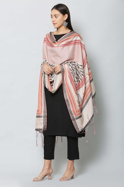 Women's Multicolored Art Silk Digital Printed Dupatta