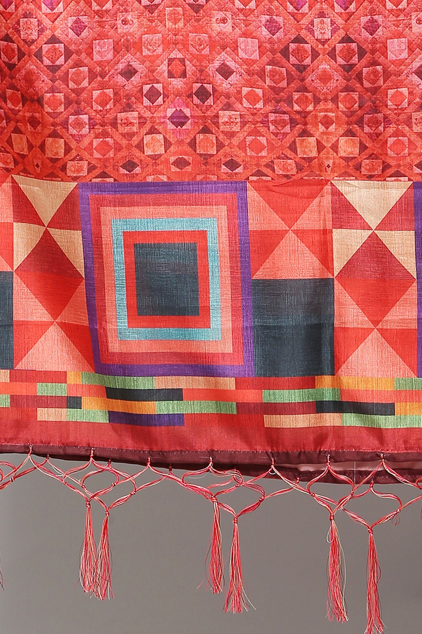 Women's Red Color Art Silk Digital Printed Dupatta