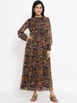 Women's Flared Printed Dress With Tie-up Blet3