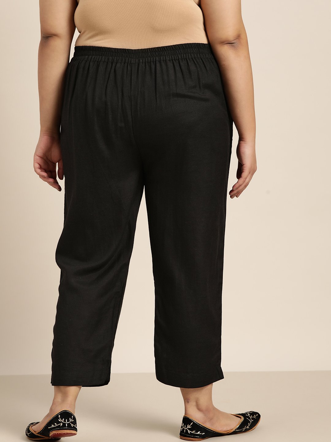 Women's Rayon Solid Cigarette Pants