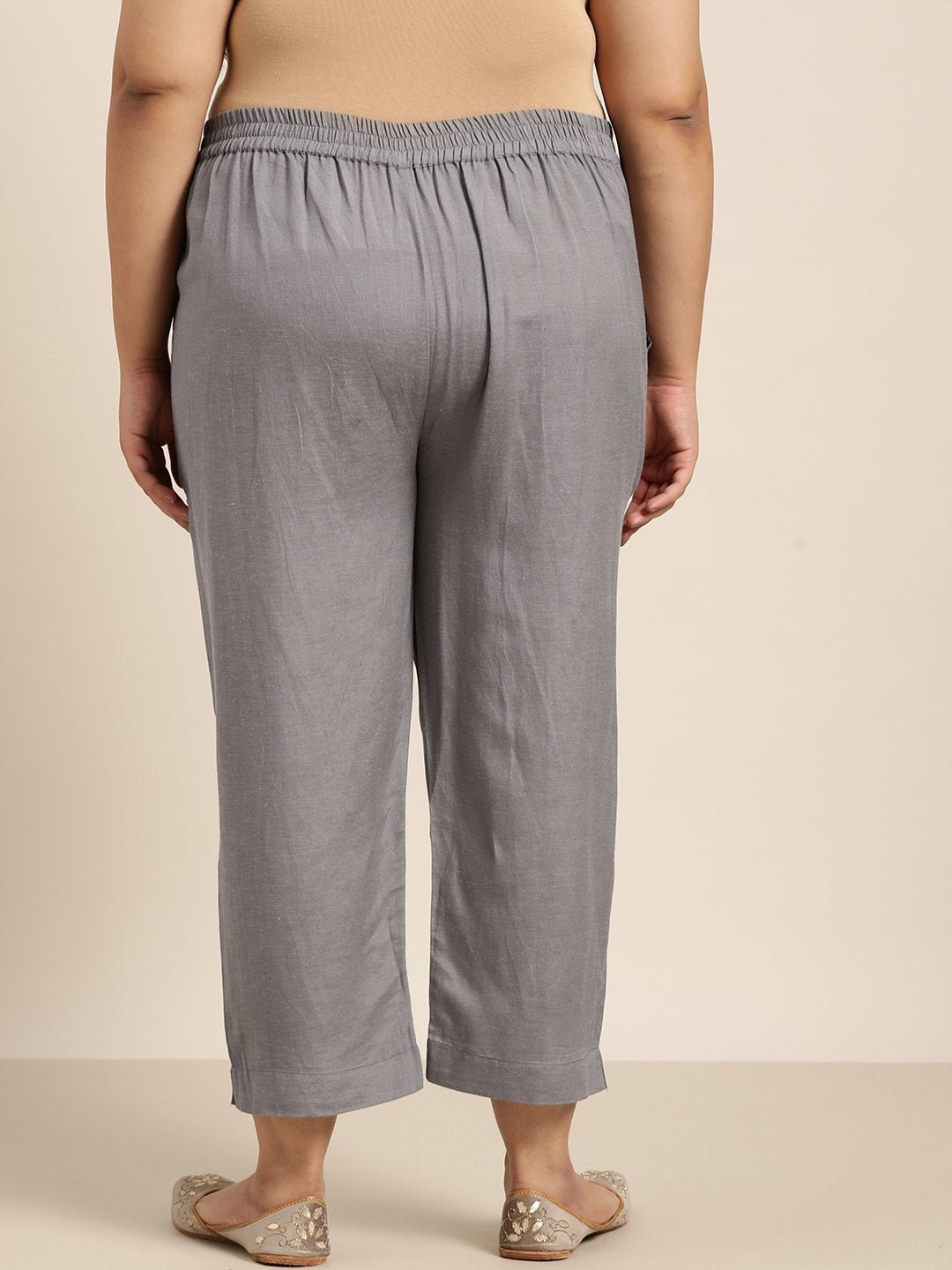 Women's Rayon Solid Cigarette Pants