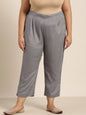 Women's Rayon Solid Cigarette Pants