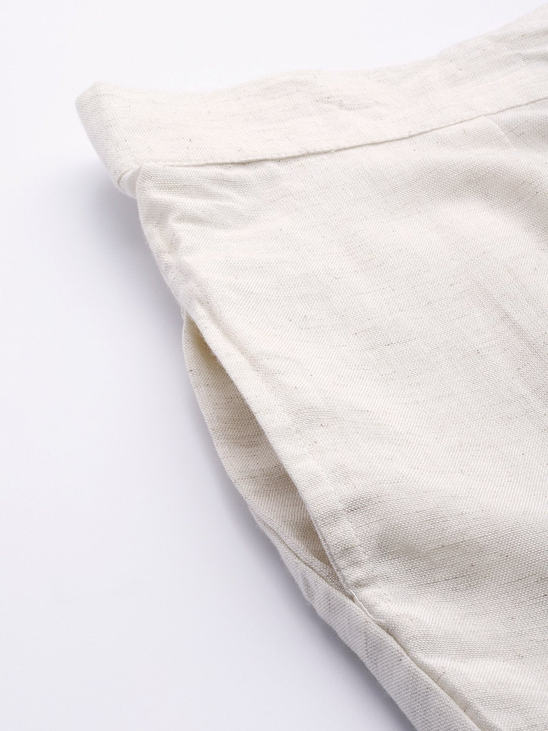 Women's Ivory Rayon Solid Straight Pants