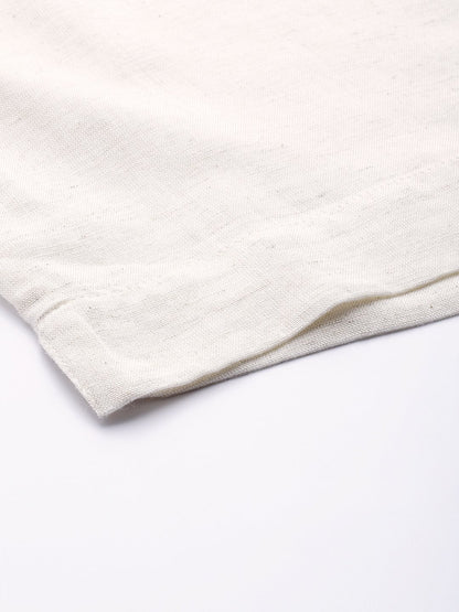 Women's Ivory Rayon Solid Straight Pants