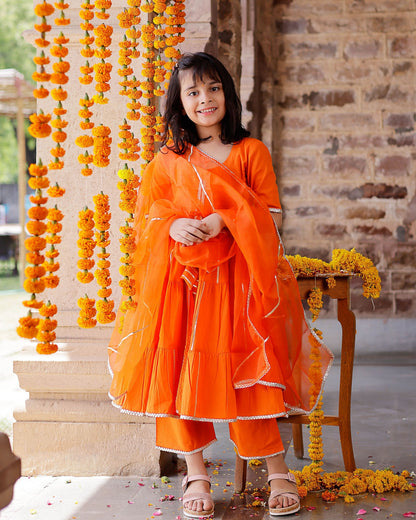 Girl's Maya Cotton Gotapatti Suit Set