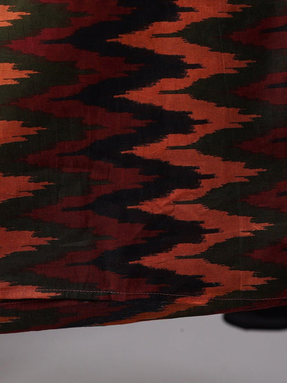 Women's  Black & Orange Solid Kurta with Trousers & Dupatta