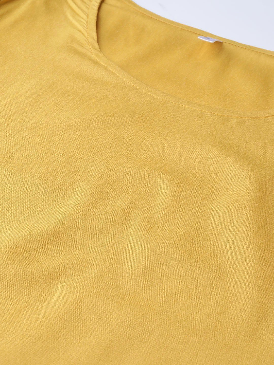 Women's  Mustard Yellow & Red Solid Kurta with Palazzos & Dupatta