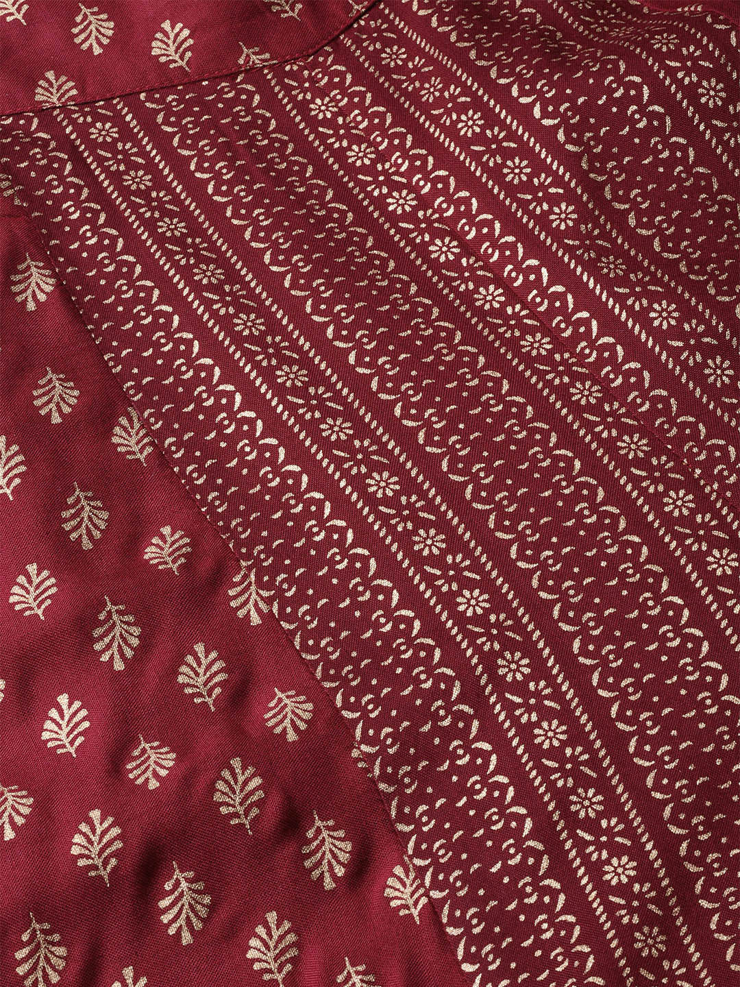Women's Rayon Printed Front Slit Kurta With Printed Flared Palazzo
