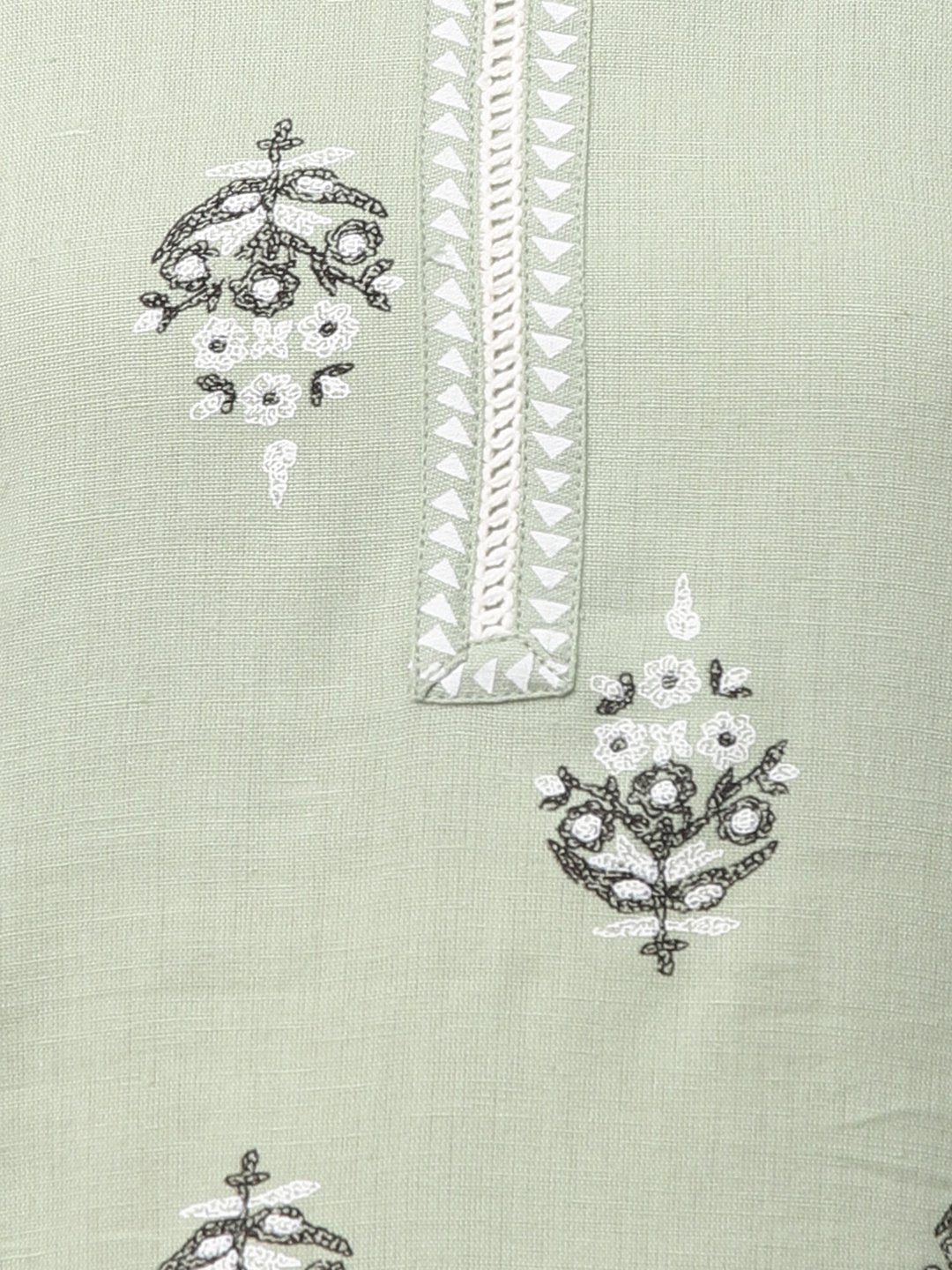 Women's Light Green Printed Kurta Set
