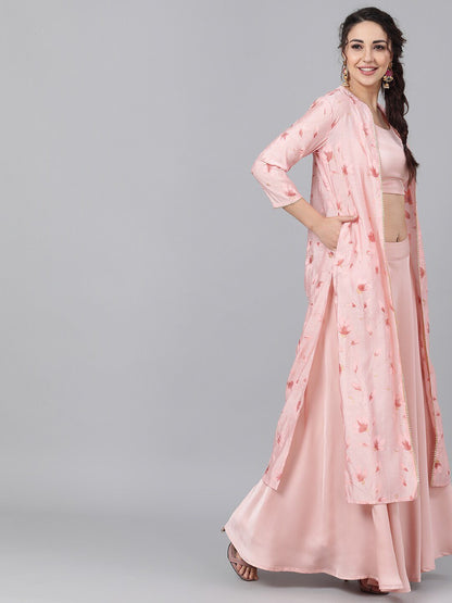 Women's Solid Top with Skirt & Jacket