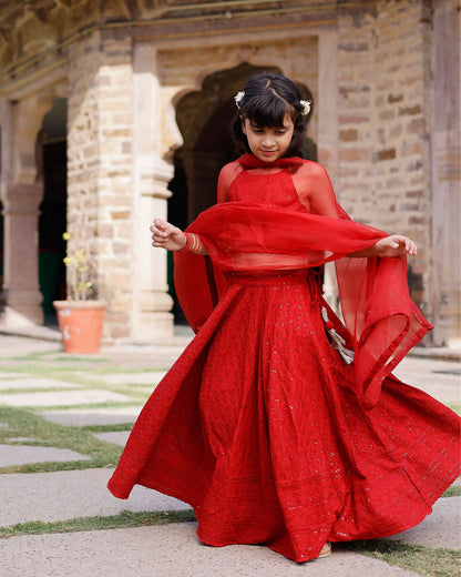 Girl's Kai Embroidered Lehenga Set