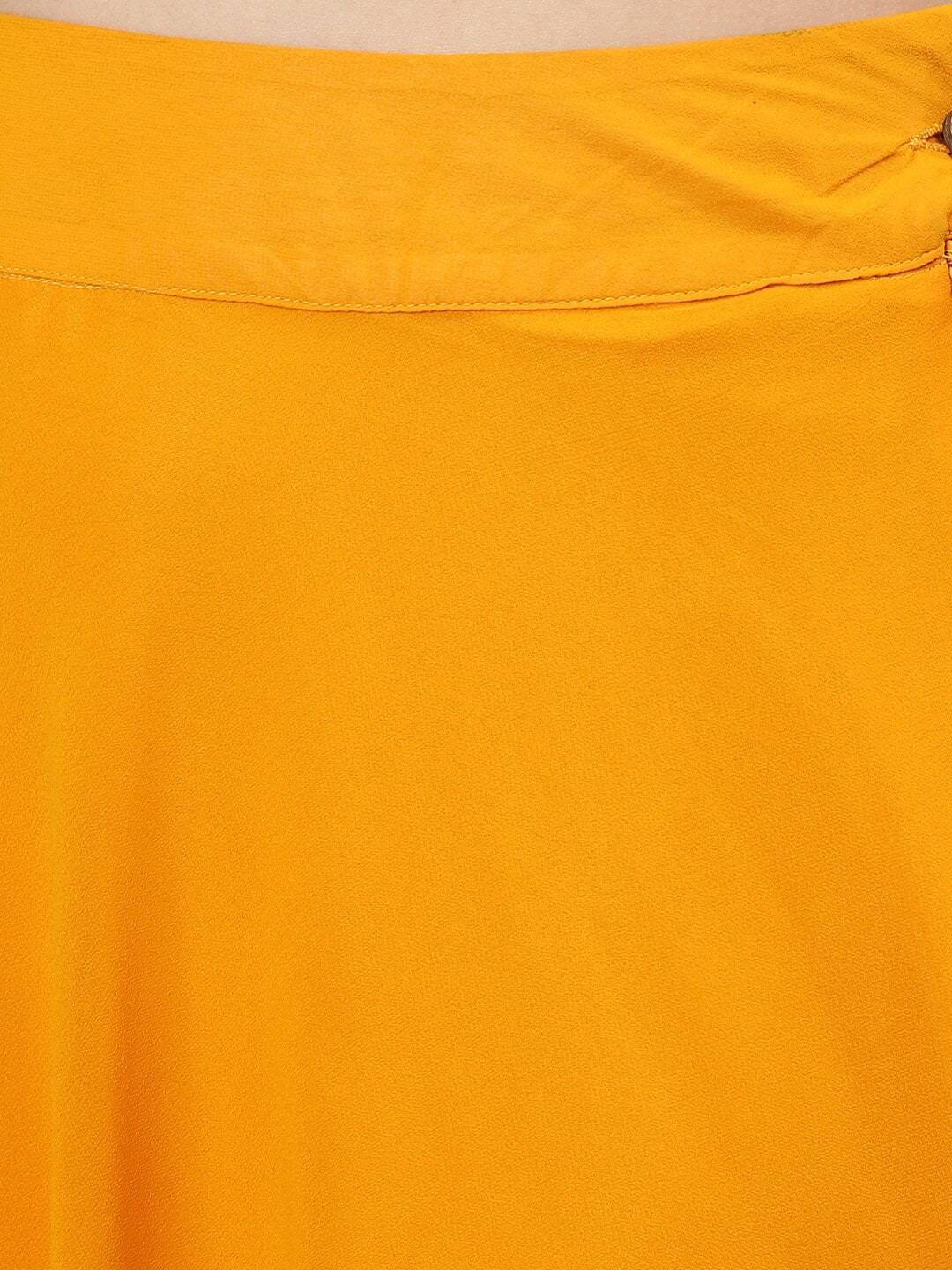 Women's  Yellow & Gold-Toned Embroidered Made To Measure Kurta with Palazzos