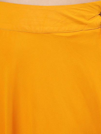 Women's  Yellow & Gold-Toned Embroidered Made To Measure Kurta with Palazzos