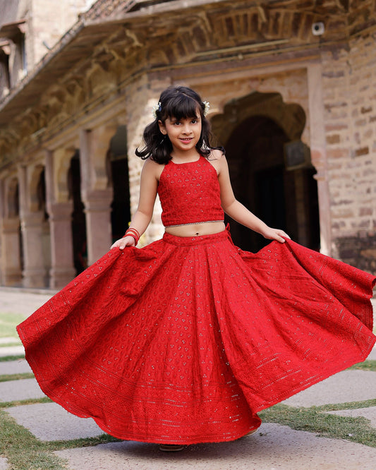 Girl's Kai Embroidered Lehenga Set
