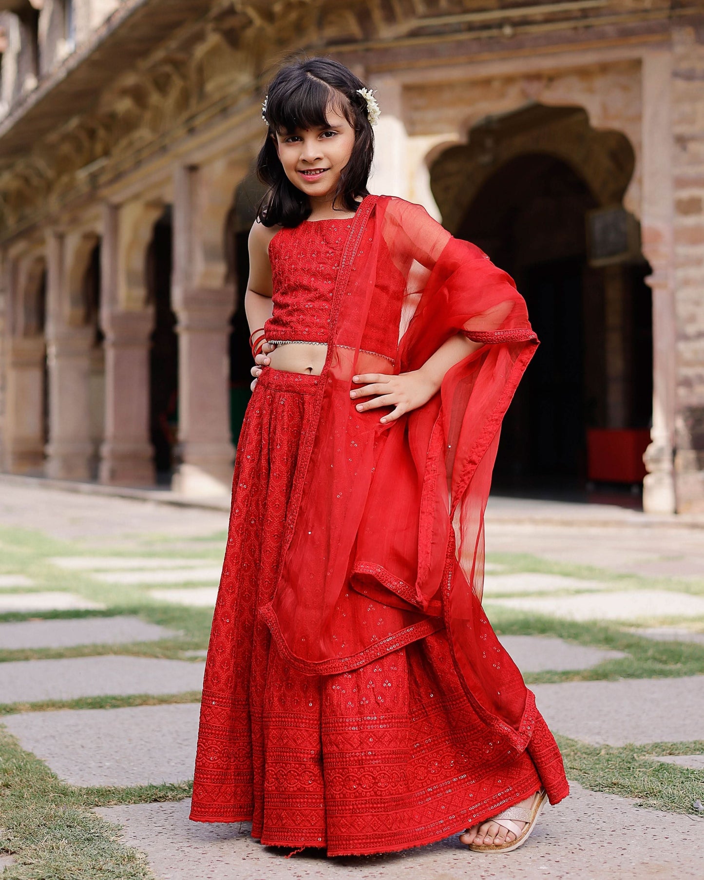 Girl's Kai Embroidered Lehenga Set