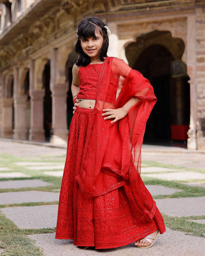 Girl's Kai Embroidered Lehenga Set