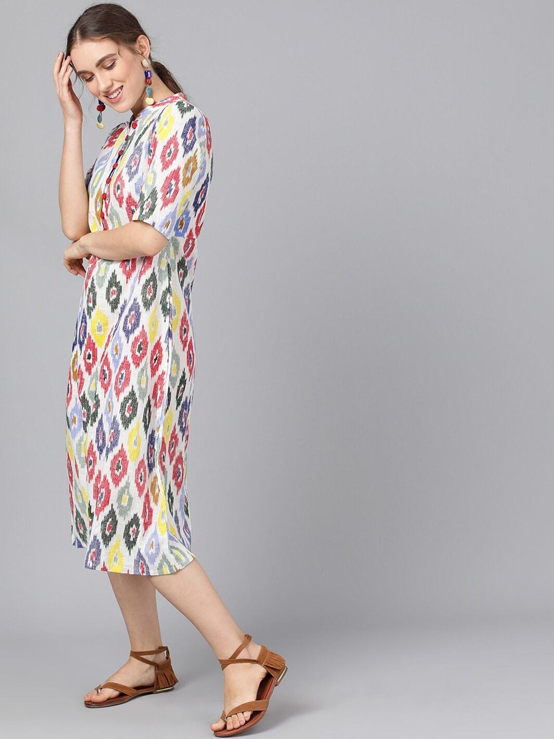 Women's  Multicoloured Printed A-Line Dress