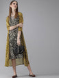 Women's  Black Printed Wrap Dress