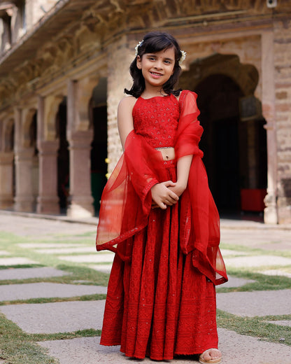 Girl's Kai Embroidered Lehenga Set