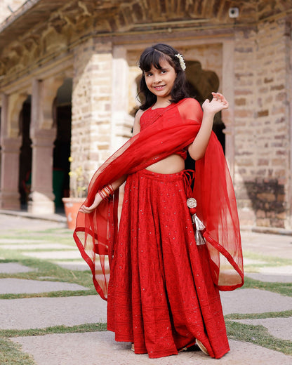 Girl's Kai Embroidered Lehenga Set