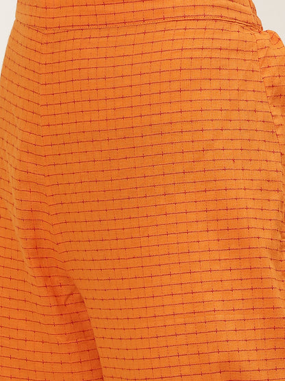 Women's Cotton Blend Kurta And Pant With Dupatta Set