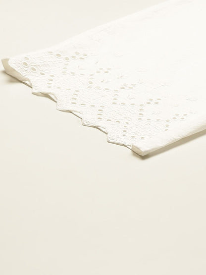 Women's Solid Schiffli Straight Cotton Palazzos