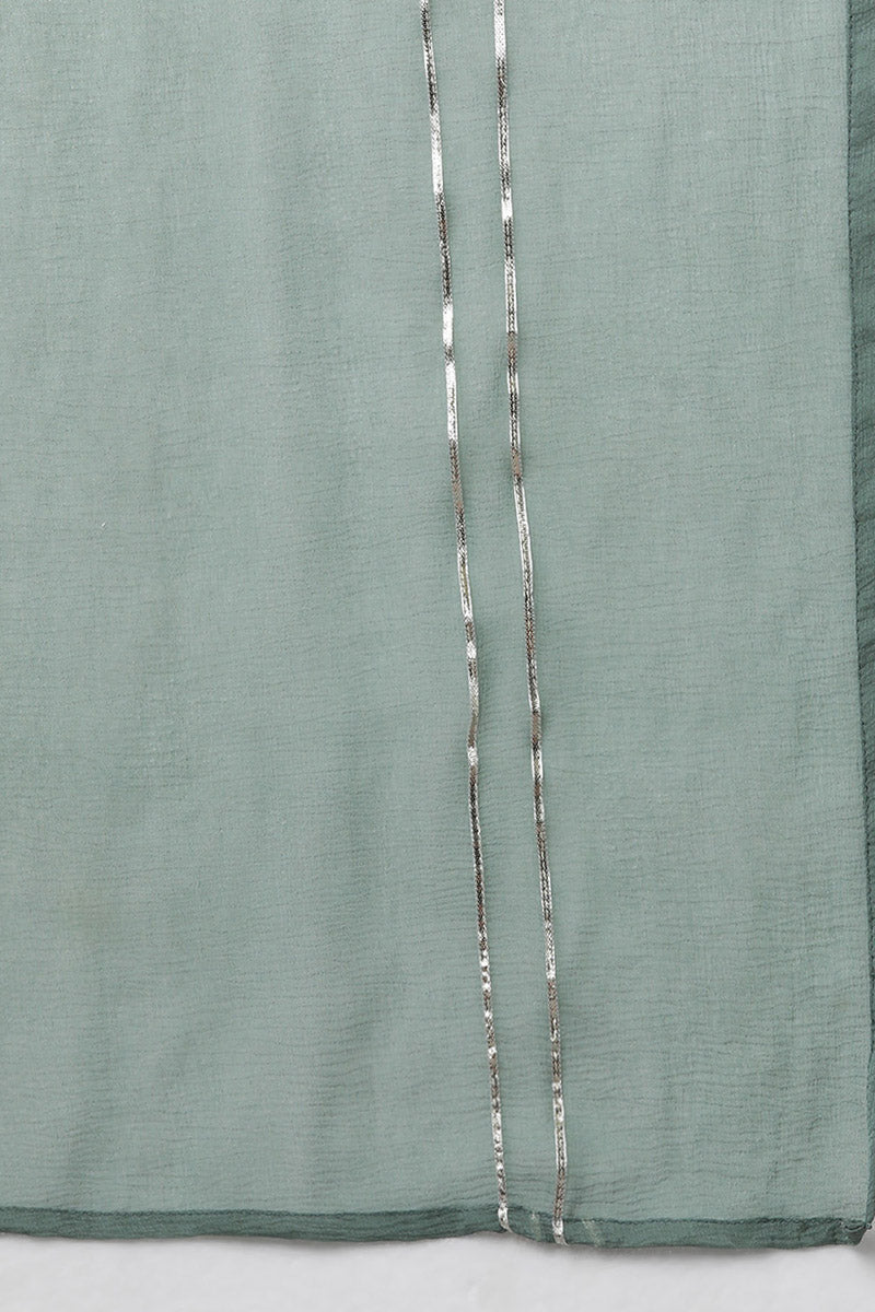 Women's Poly Silk Embroidered Kurta Pants With With Dupatta