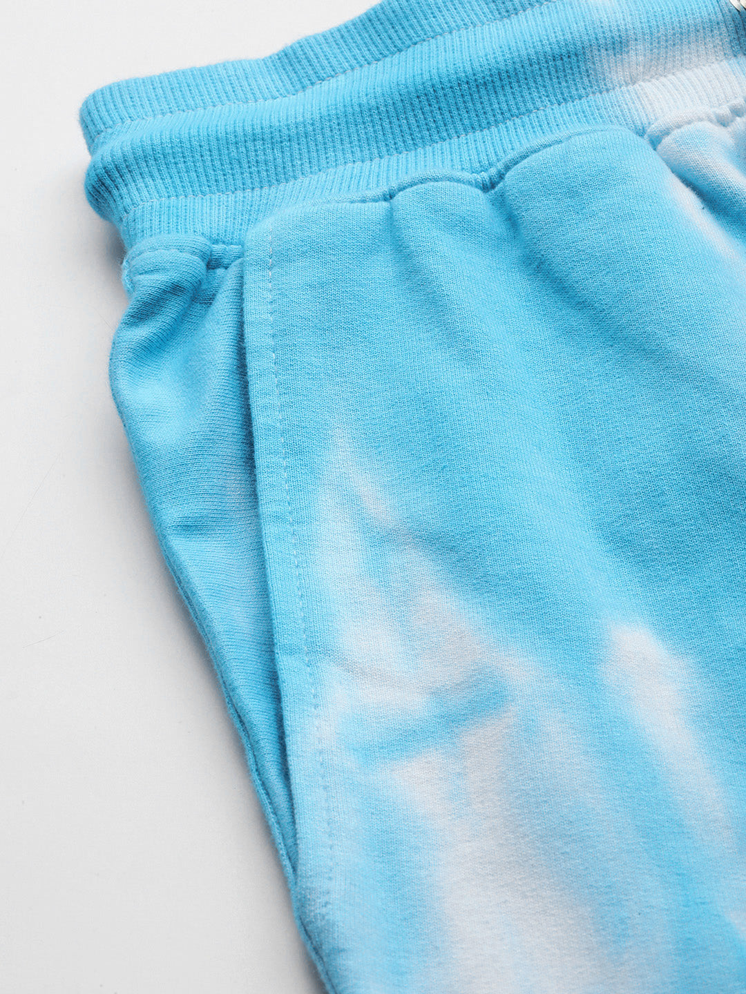 Women's Blue Ombre Dye Sweatshirt With Joggers